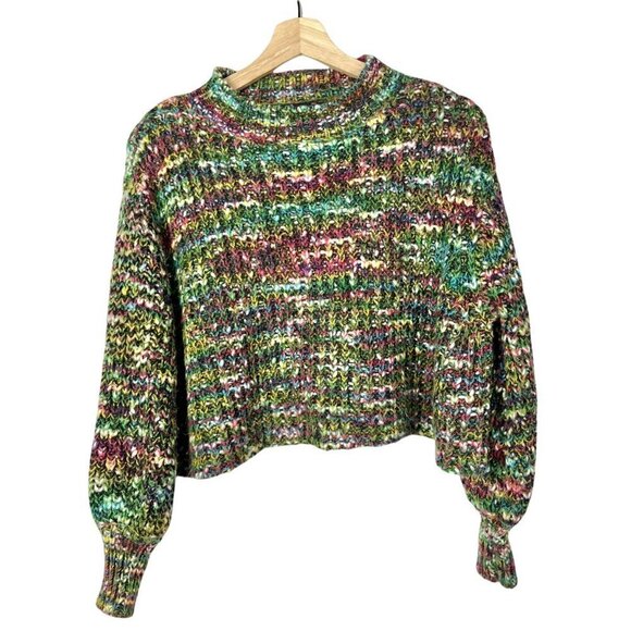Code X Mode Nordstrom Colorful Knit Cropped Pullover Sweater S - Picture 1 of 4
